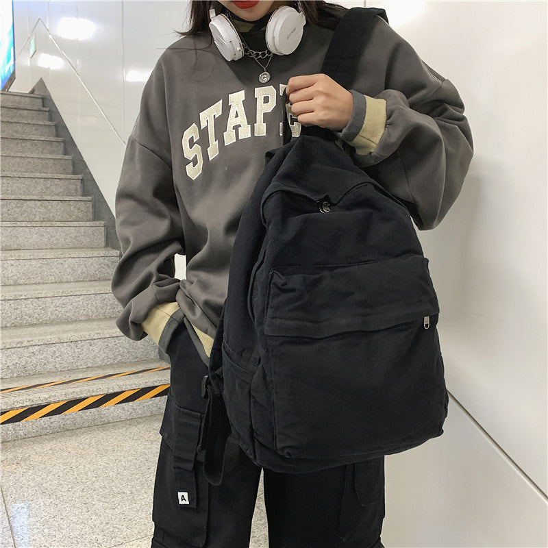 Color Simple Korean Style Large Capacity Backpacks