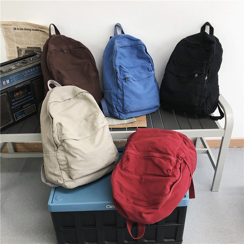 Color Simple Korean Style Large Capacity Backpacks