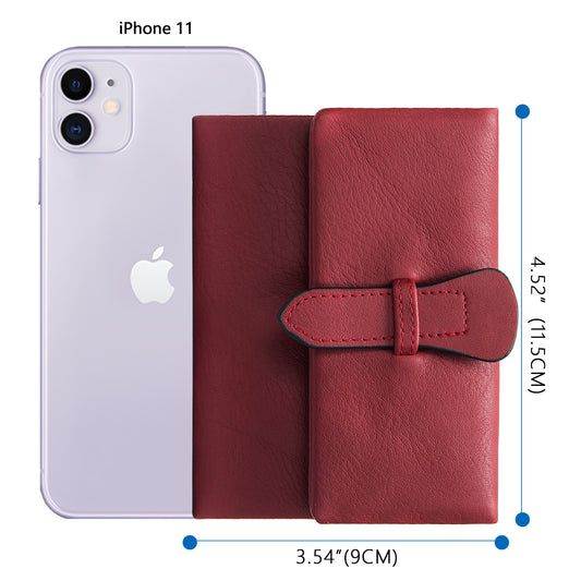 Women's Cowhide Leather Short First Layer Ladies Wallets