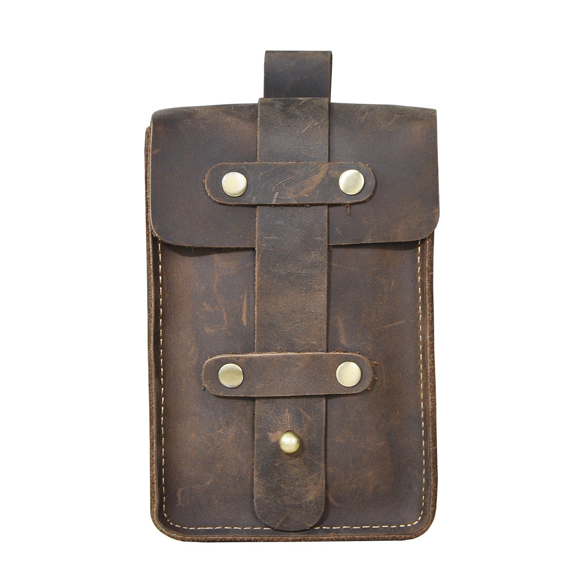Men's Top Layer Crazy Horse Skin Cowhide Trendy Men's Chest Bags