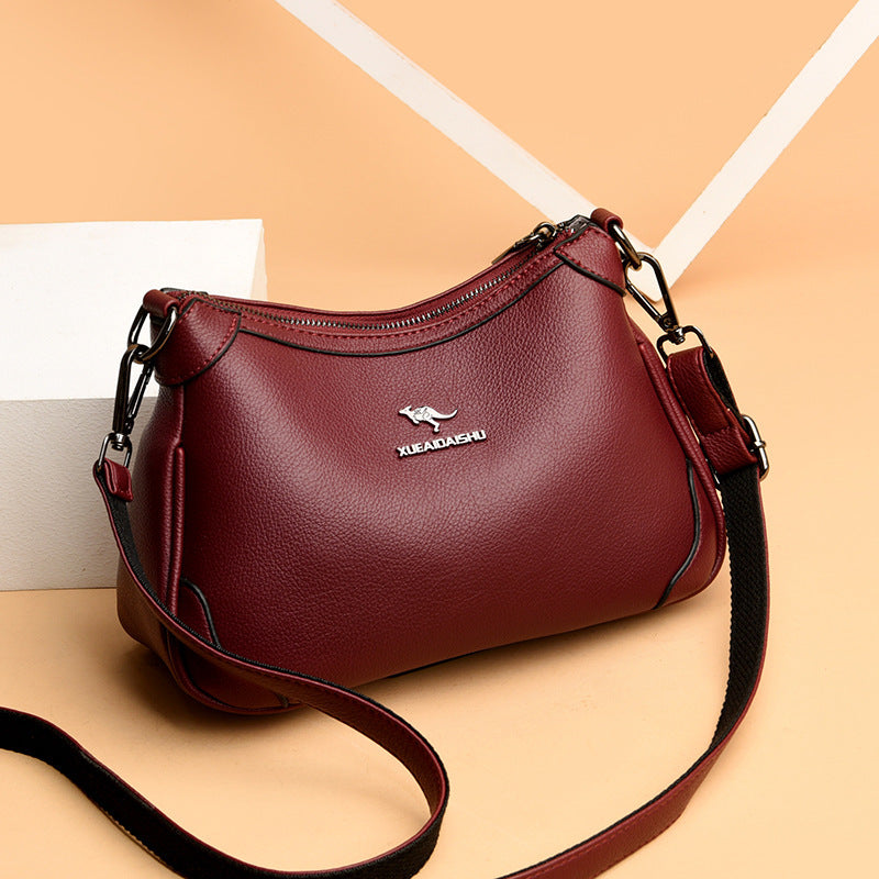 Women's Dumpling Summer Soft Leather Mother Shoulder Bags