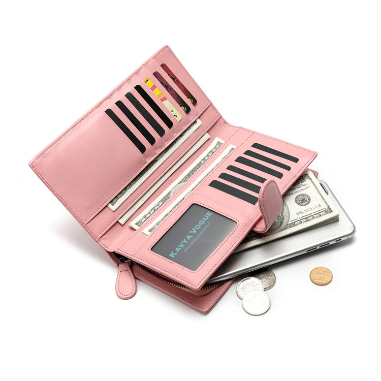 Women's & Men's & Leather Woven Long Clutch Zipper Ladies Wallets