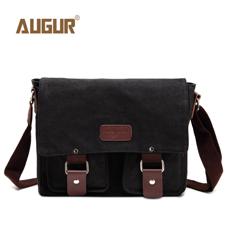 Men's Flying Grid Canvas Vintage Horizontal Unisex Men's Messenger Bags