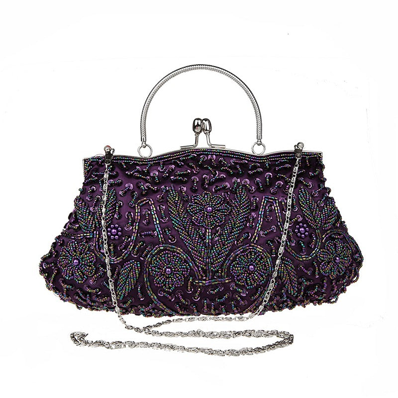 Women's Handmade Pearl Embroidery Dress Garment Dinner Evening Bags