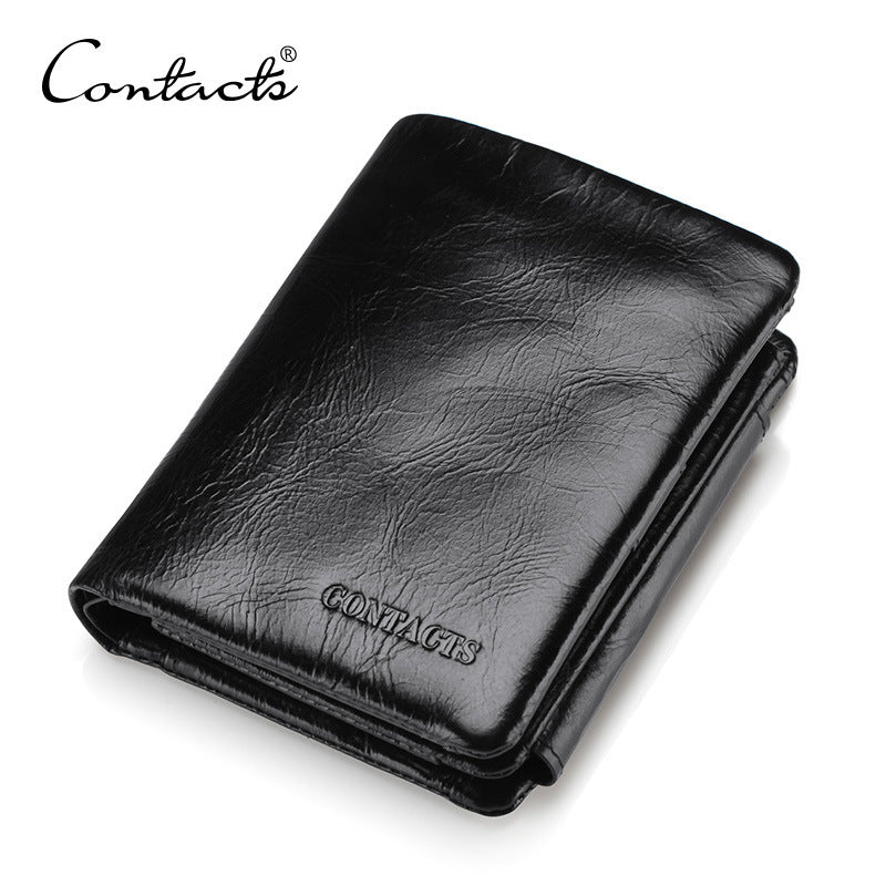 Men's Angel Large Capacity Top Layer Cowhide Men's Wallets
