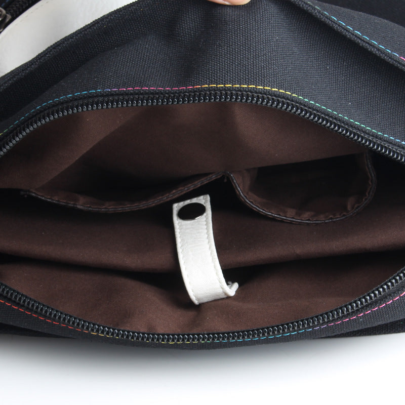 Classy Men's Graceful Korean Canvas Green Men's Shoulder Bags