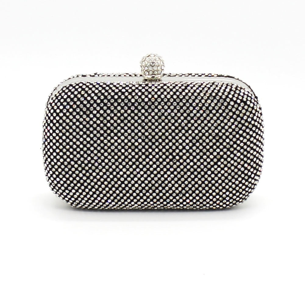 Women's Beads Head Rhinestone Banquet Clutch Chain Bags