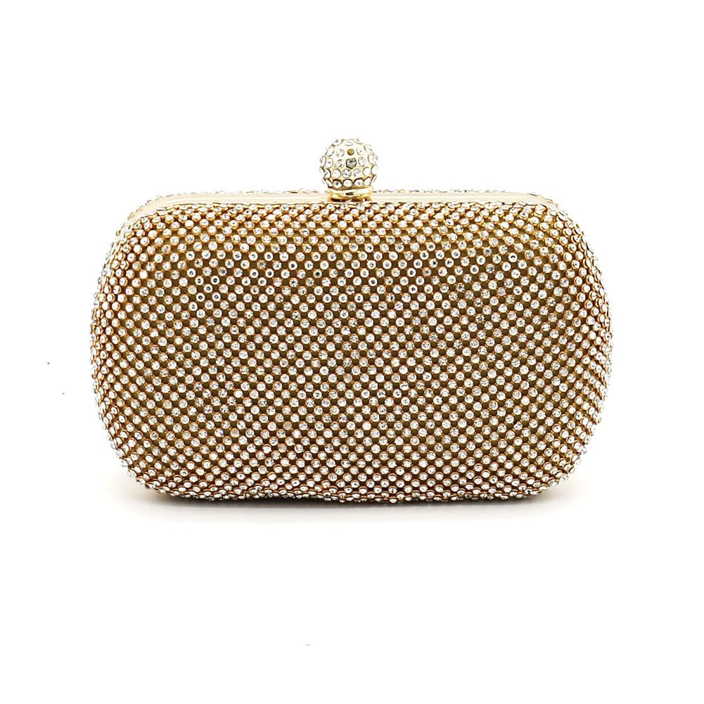 Women's Beads Head Rhinestone Banquet Clutch Chain Bags