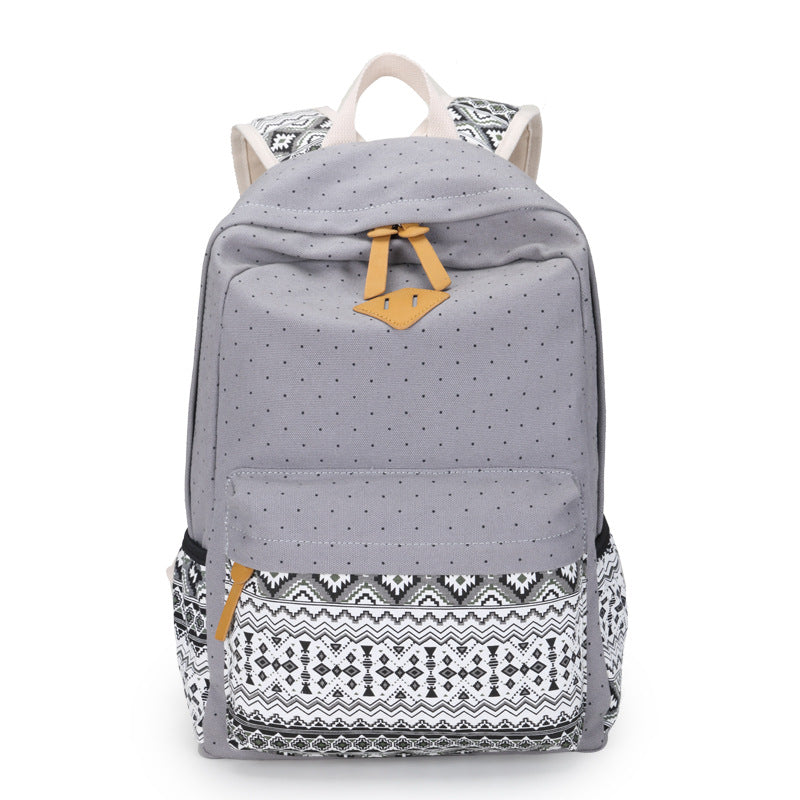 Female Minority Ethnic Style Leisure Dot Elementary School Students' Schoolbags