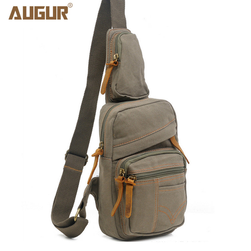 Flying Cloth High-grade Washed Canvas Fan Men's Chest Bags