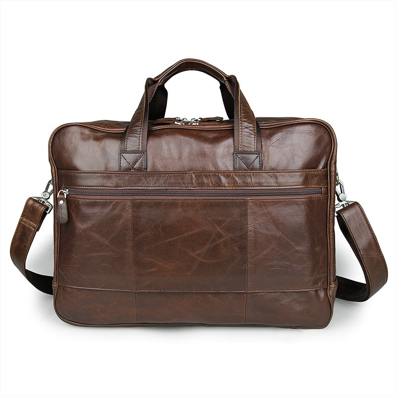 Men's Fashion Vintage Leather Inch Computer Men's Briefcases