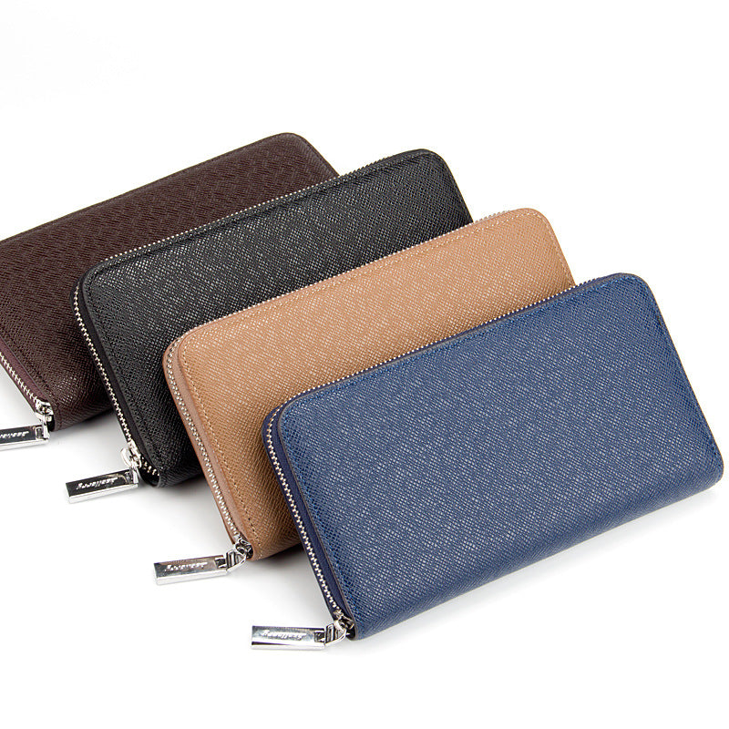 Men's Large Capacity Business Zipper Multifunctional Clutch Card Holder