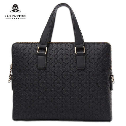 Men's Innovative Comfortable Document Pattern Leather Men's Handbags
