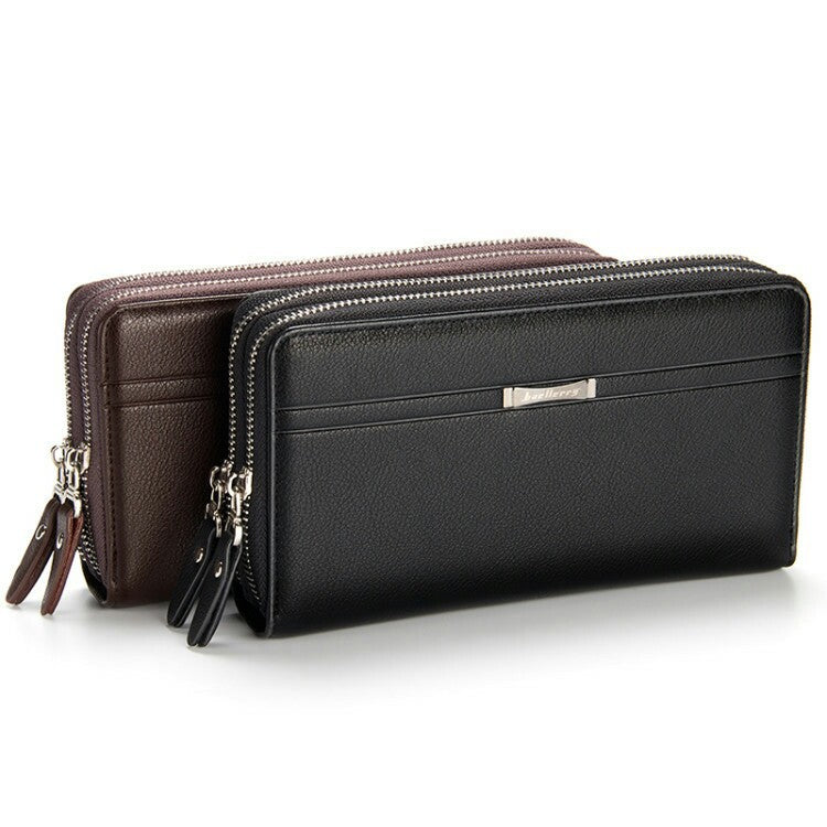 Men's Large Capacity High Sense Double Zipper Multi Phone Bags