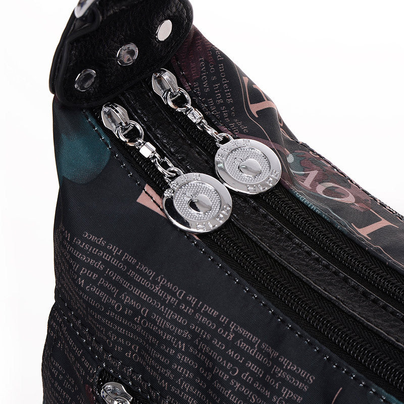 Women's Distribution Lun Apple Oxford Cloth Mom Shoulder Bags