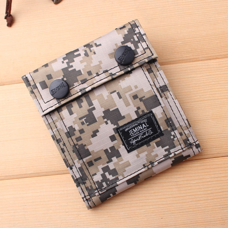 Men's Short Green Version Canvas Vertical Simple Men's Wallet