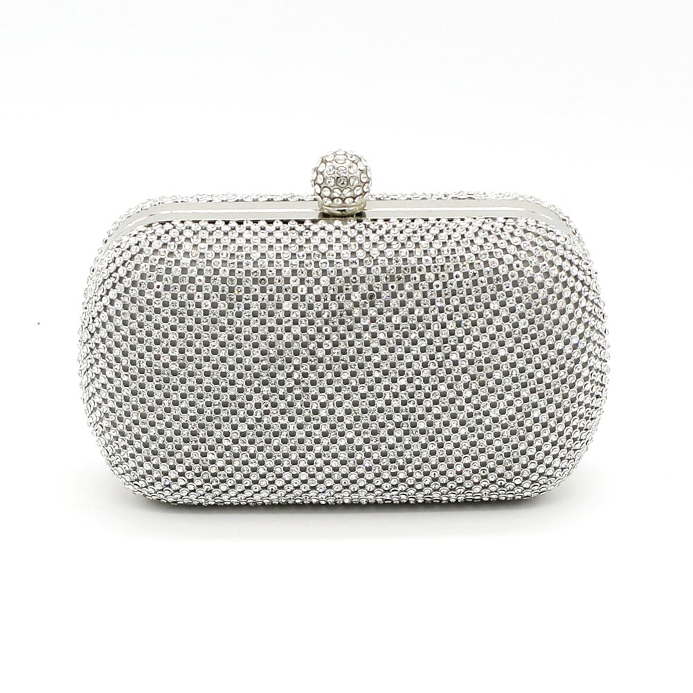 Women's Beads Head Rhinestone Banquet Clutch Chain Bags