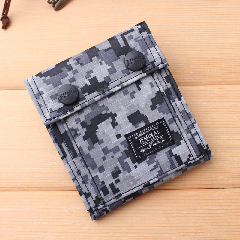Men's Short Green Version Canvas Vertical Simple Men's Wallet