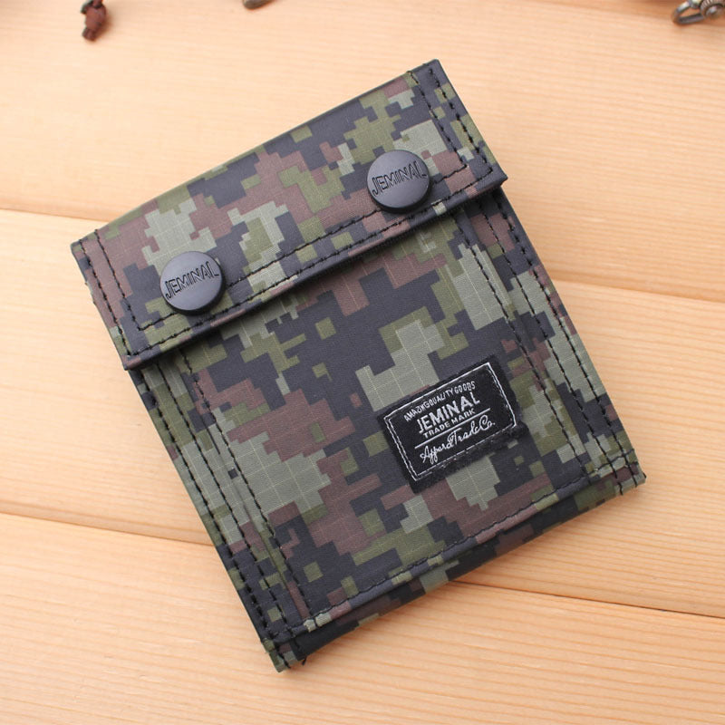 Men's Short Green Version Canvas Vertical Simple Men's Wallet