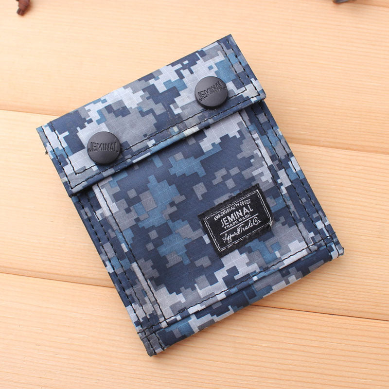 Men's Short Green Version Canvas Vertical Simple Men's Wallet