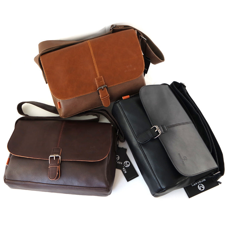 Men's Fashion Leather Pattern Differential Trendy Men's Shoulder Bags