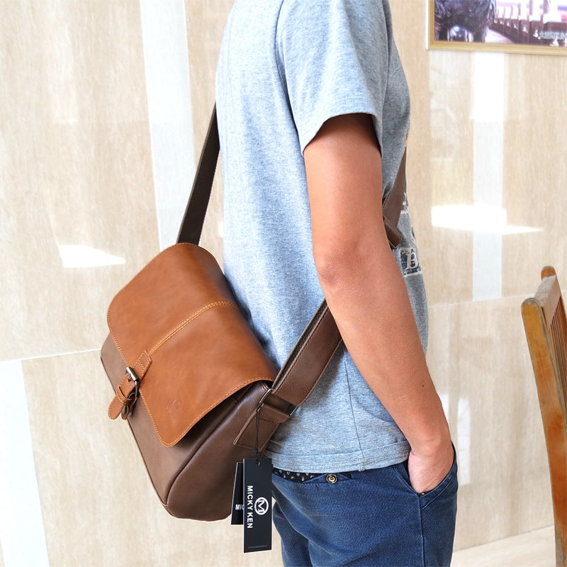 Men's Fashion Leather Pattern Differential Trendy Men's Shoulder Bags