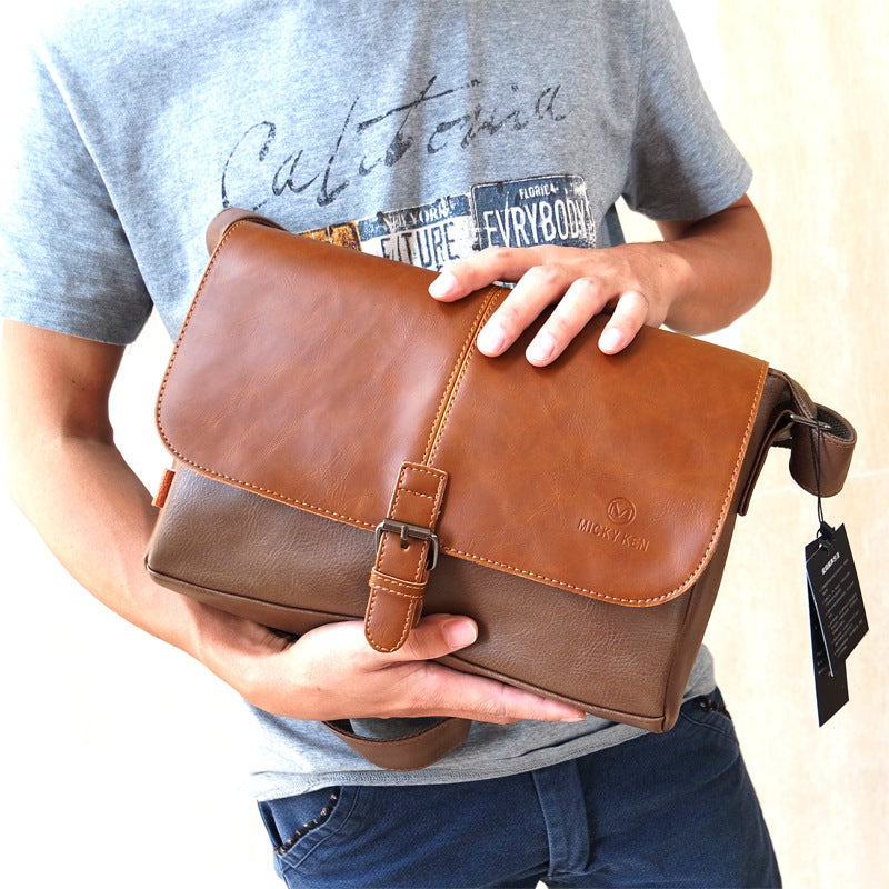 Men's Fashion Leather Pattern Differential Trendy Men's Shoulder Bags