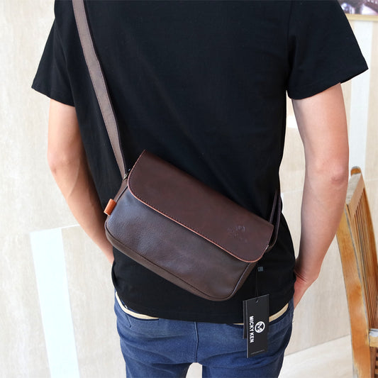 Men's Crazy Horse Leather Korean Fashion Trendy Men's Messenger Bags