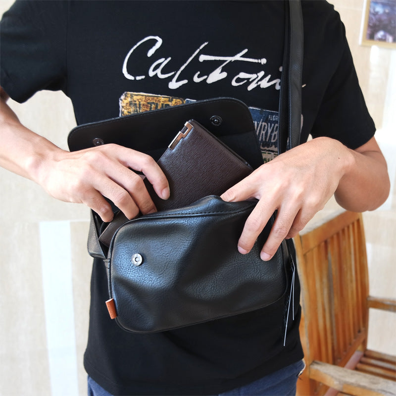 Men's Crazy Horse Leather Korean Fashion Trendy Men's Messenger Bags