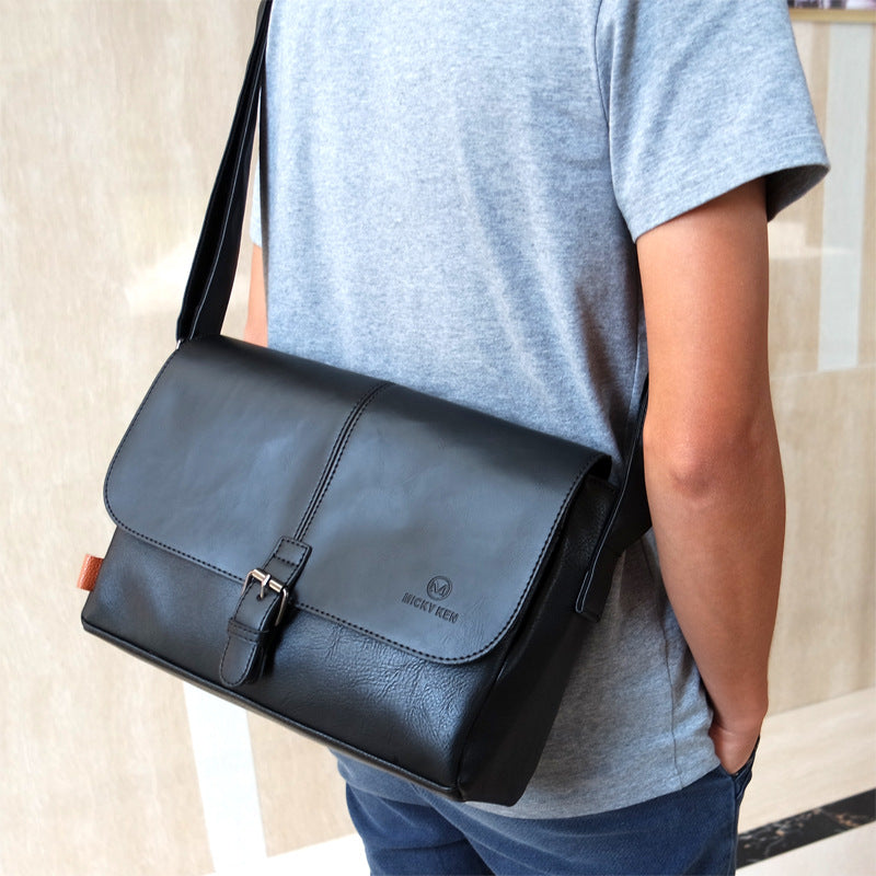 Men's Fashion Leather Pattern Differential Trendy Men's Shoulder Bags