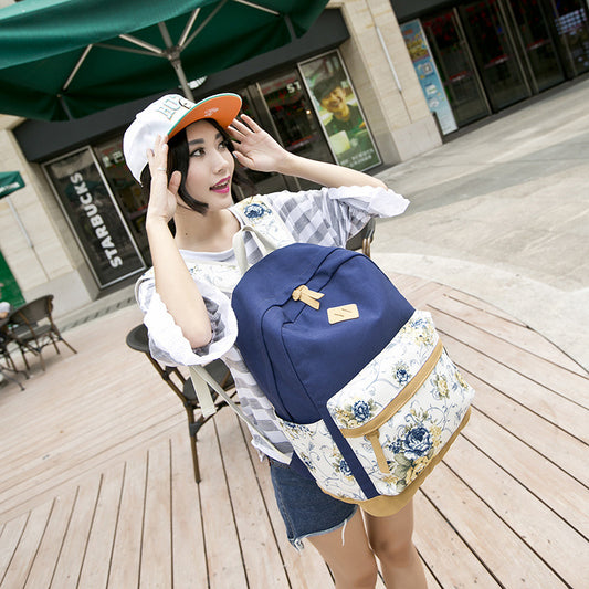 Women's Canvas Printed Embroidered High Processing Backpacks