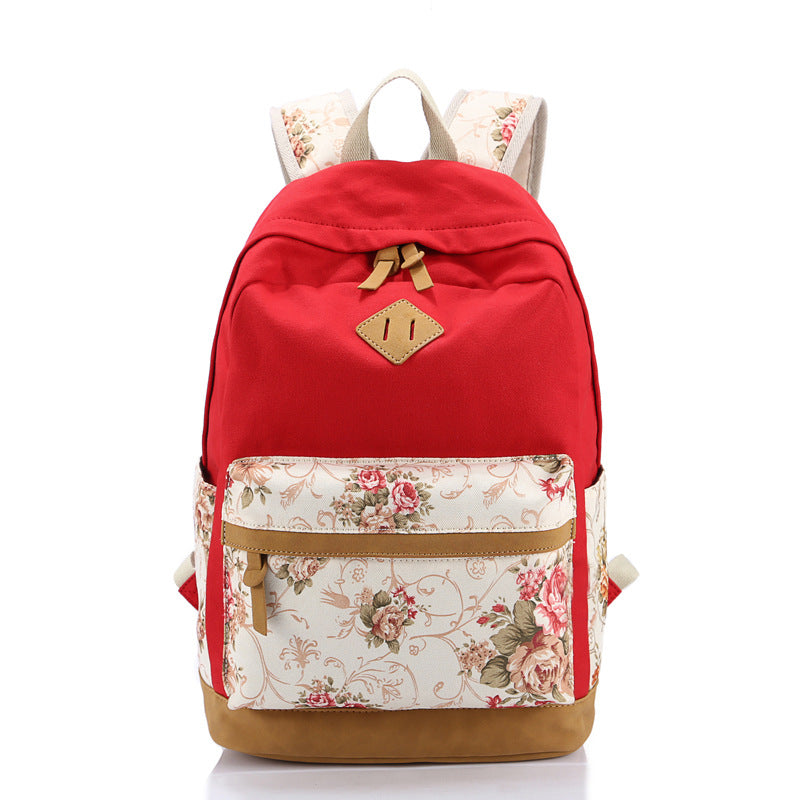Women's Canvas Printed Embroidered High Processing Backpacks