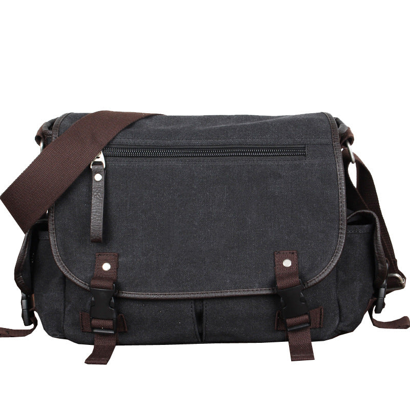 Men's Unique Versatile Canvas Horizontal Fashion Men's Messenger Bags