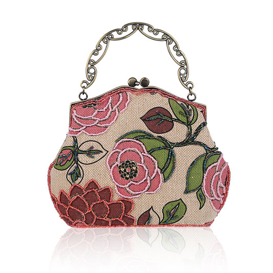 Women's Embroidery Linen Vintage Old Cheongsam Perfect Evening Bags