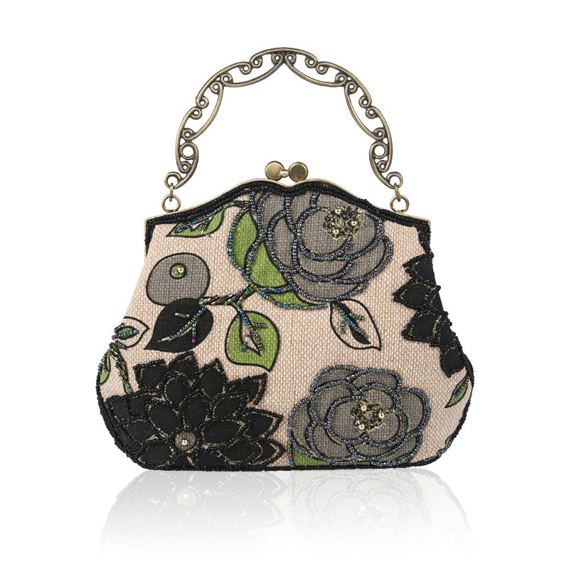 Women's Embroidery Linen Vintage Old Cheongsam Perfect Evening Bags