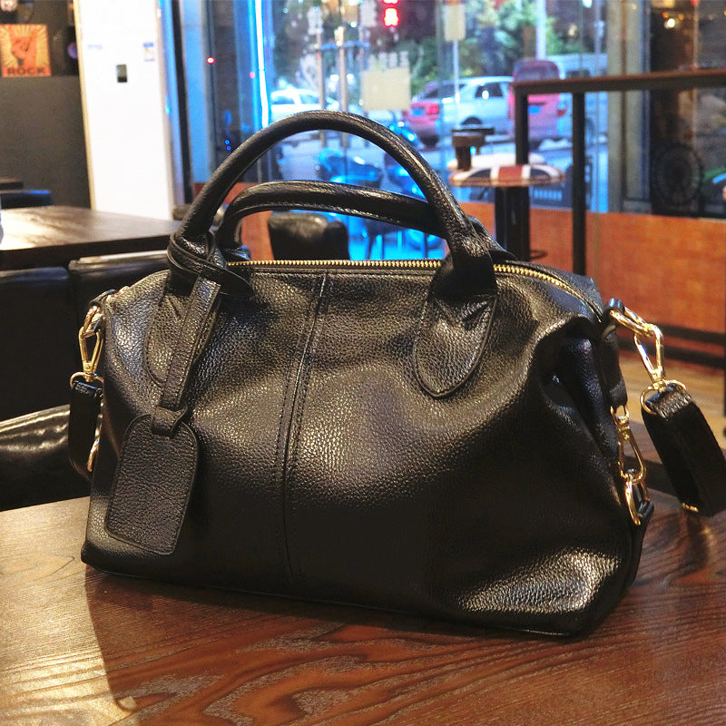 Women's Soft Leather Graceful Boston Trendy Delicate Women's Handbag