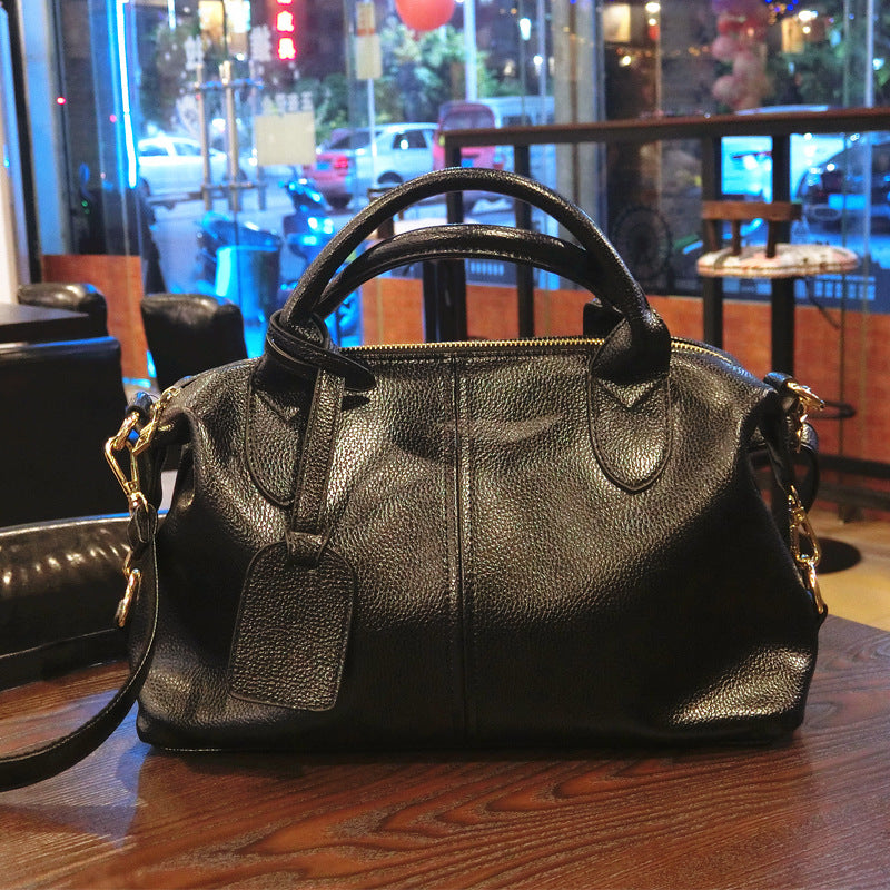 Women's Soft Leather Graceful Boston Trendy Delicate Women's Handbag