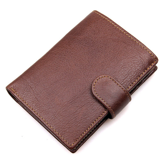 Men's Retro Leather Tri Fold Short Cowhide Men's Wallets