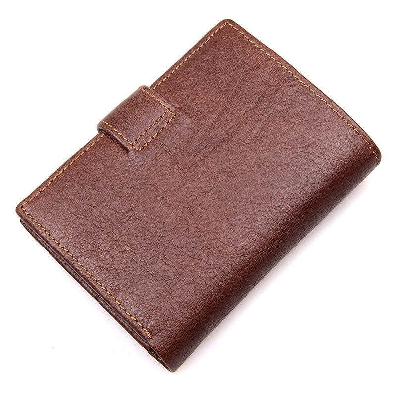 Men's Retro Leather Tri Fold Short Cowhide Men's Wallets