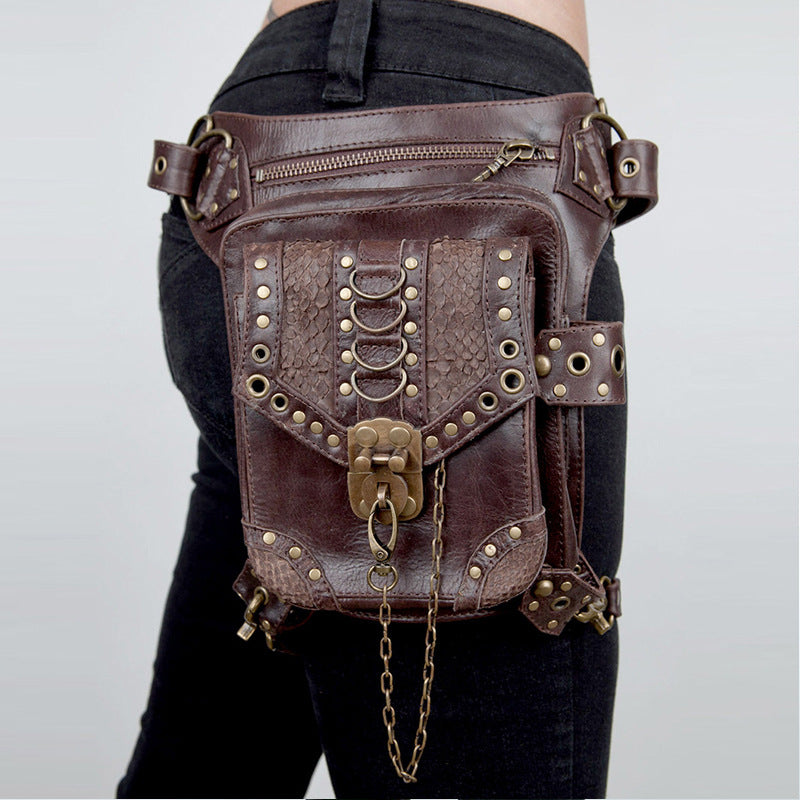 Women's Motorcycle Gothic Unisex Mini Portable Fanny Women's Messenger Bag