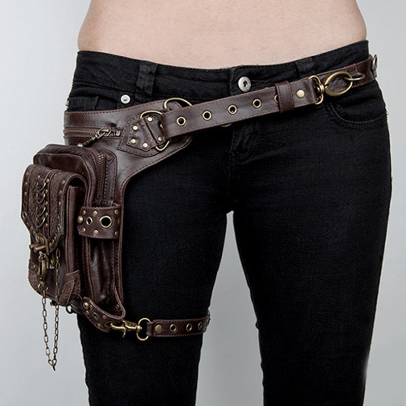 Women's Motorcycle Gothic Unisex Mini Portable Fanny Women's Messenger Bag
