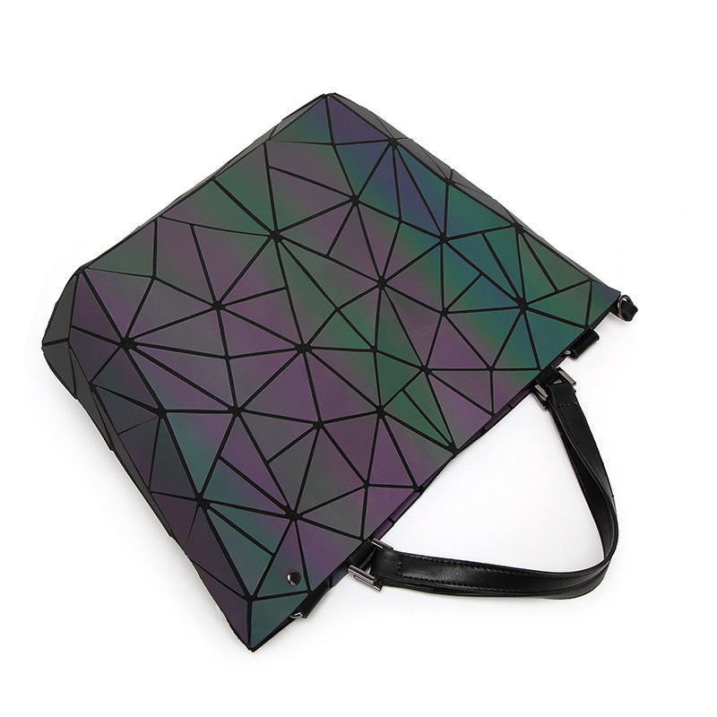Women's Geometric Diamond Plaid Luminous Messy Handbags