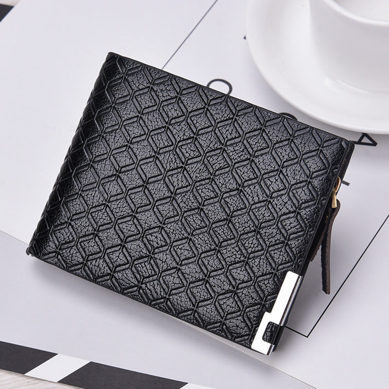 Men's Multiple Slots Short Business Plaid Horizontal Men's Wallet