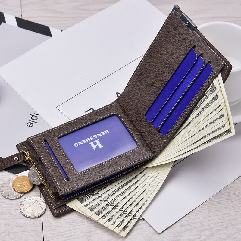 Men's Multiple Slots Short Business Plaid Horizontal Men's Wallet