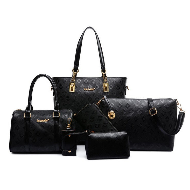 Women's Fashion Embossing Diamond Plaid Portable Shoulder Bags