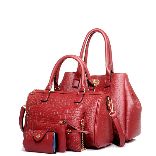 Women's Spring Trendy Crocodile Pattern Mother Handbags