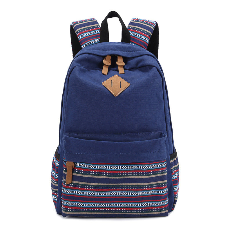 Slouchy Female Ethnic Style Canvas Leisure Backpacks