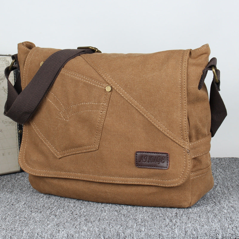 Men's Korean Style Canvas Single Horizontal Trendy Men's Shoulder Bags