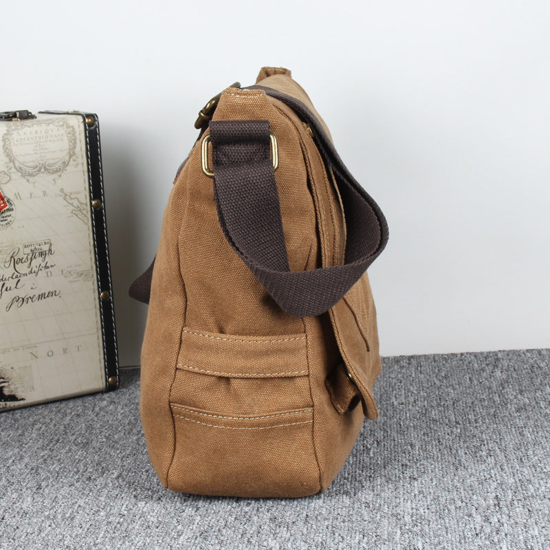 Men's Korean Style Canvas Single Horizontal Trendy Men's Shoulder Bags