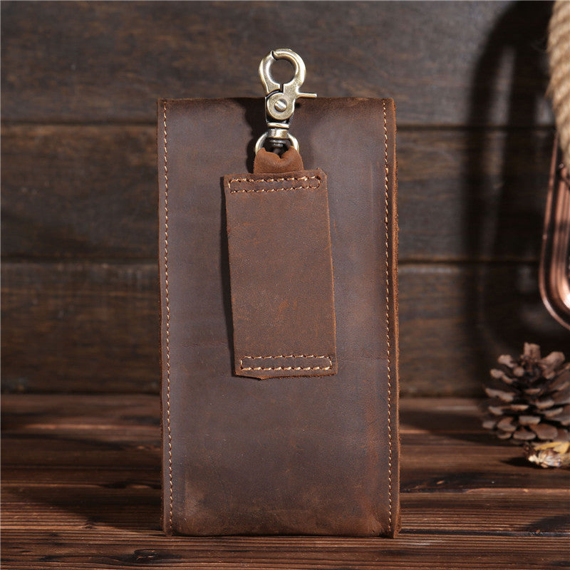 Men's Crazy Horse Skin Genuine Leather Retro Bags